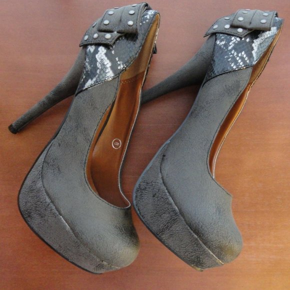 New With Box C Label Vex-12 black Platform Heel Pumps 8M - Picture 11 of 11